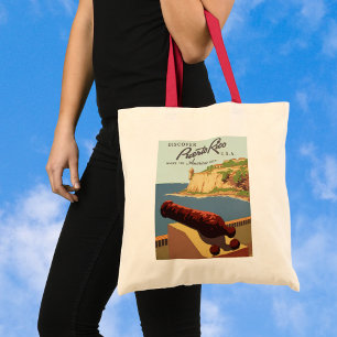 Tote Bag Poster Vintage voyage, Découvrez Porto Rico !