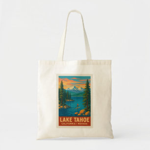 Tote Bag Poster Vintage voyage du lac Tahoe