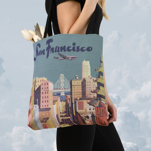 Tote Bag Poster Vintage voyage San Francisco Cars