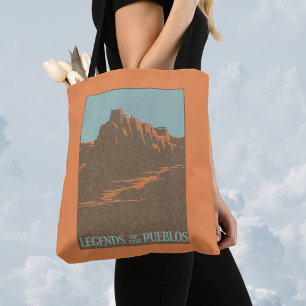 Tote Bag Poster Vintage voyage, Taos Pueblos, Nouveau-Mexiq