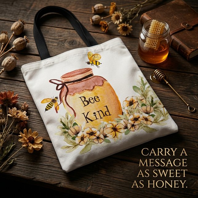 Tote Bag Pot de miel Bee kind  (Créateur téléchargé)