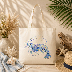 Tote Bag Poterie d'art à thème floral Crevette