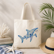 Poterie d'art à thème floral requin