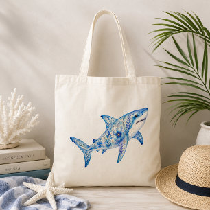 Tote Bag Poterie d'art à thème floral requin