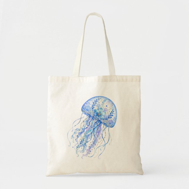 Tote Bag Poterie sur le thème floral Art Méduse (Devant)