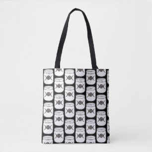 Tote Bag Pots Mason Triple Déesse Lunaisons Magie Mystique