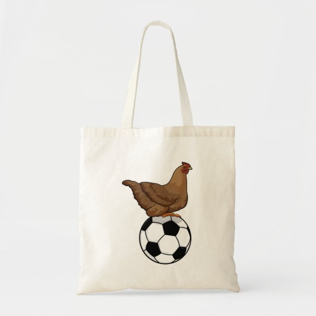 Tote Bag Poulet aux sports de football (Devant)