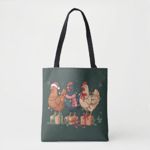Tote Bag Poulets de Noël mignons Ferme de vacances amusante