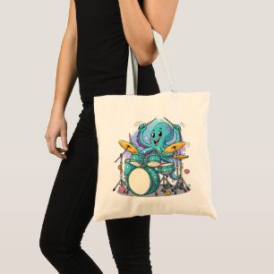 Tote Bag Poulpe qui bat la mesure Dessin animé drôle Poulpe