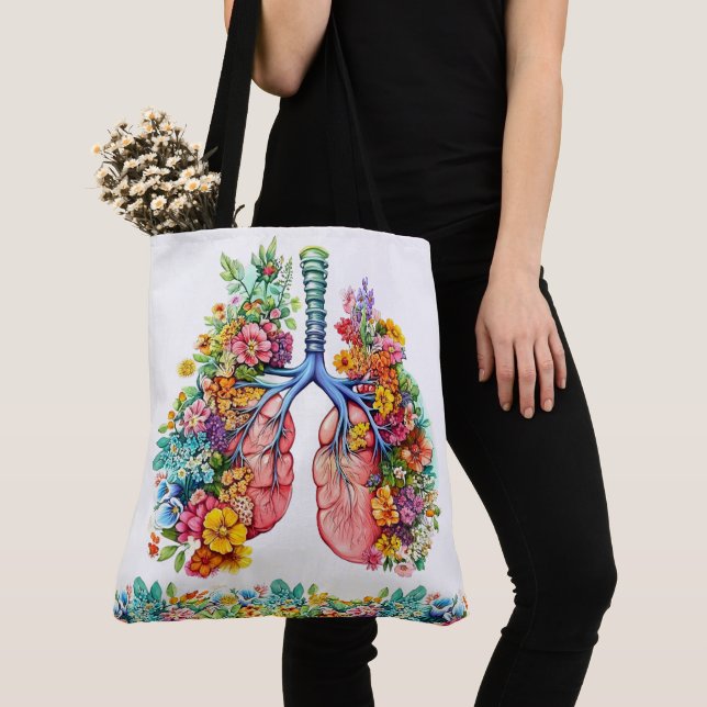 Tote Bag Poumons floraux - Voir retour (De près)