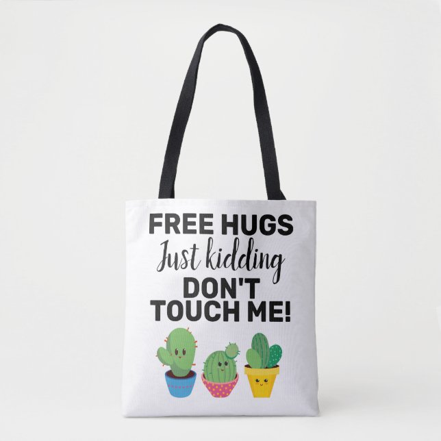 Tote Bag Poumons gratuits jolis cactus ne me touchent pas S (Devant)