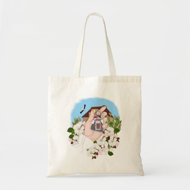 Tote Bag Poupée folklorique ukrainienne, Motanka. (Devant)