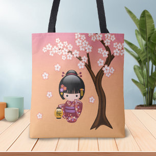 Tote Bag Poupée Sakura Kokeshi - jolie fille japonaise Geis