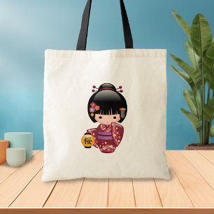 Tote Bag Poupée Sakura Kokeshi - jolie fille japonaise Geis