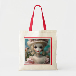 Tote Bag Poupée Vintage bleue,