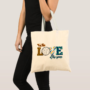 Tote Bag Pour L'Amour Du Jeu Volleyball Maman Leopard