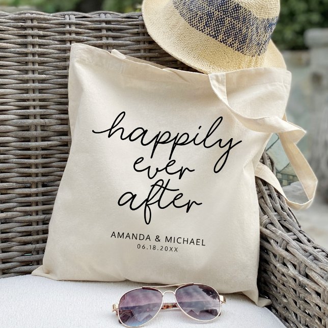 Tote Bag Pour toujours heureux mariage personnalisé (Créateur téléchargé)