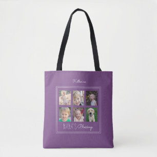 Tote Bag Pourpre du collage   de photo des bénédictions d
