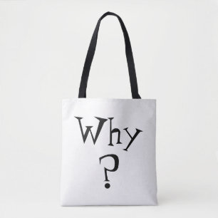 Tote Bag Pourquoi la marque de question imprimer noir et bl