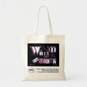 Tote Bag "Pourquoi ne pas demander plus ?" Collage pourpre