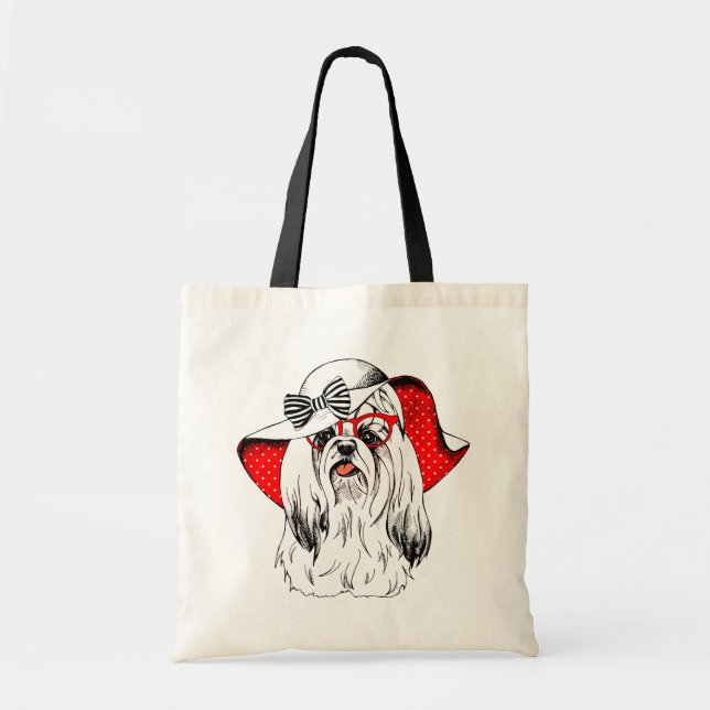 Tote Bag Pousse de mode de Yorkie (Devant)