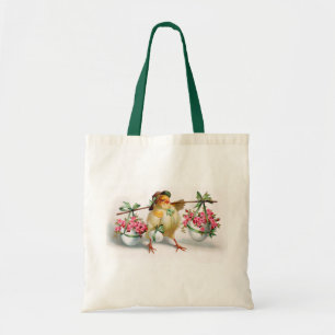Tote Bag Poussettes et fleurs de Pâques