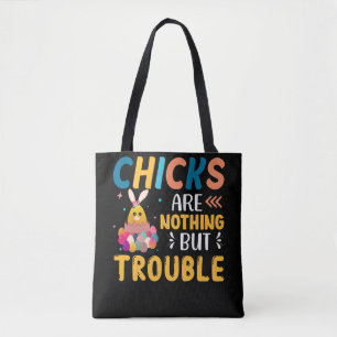 Tote Bag Poussins de Pâques drôles ne sont que des ennuis