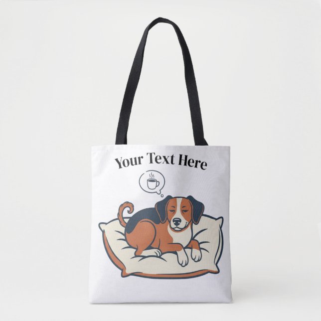 Tote Bag Powered by Coffee & Dog Dreams (Devant)