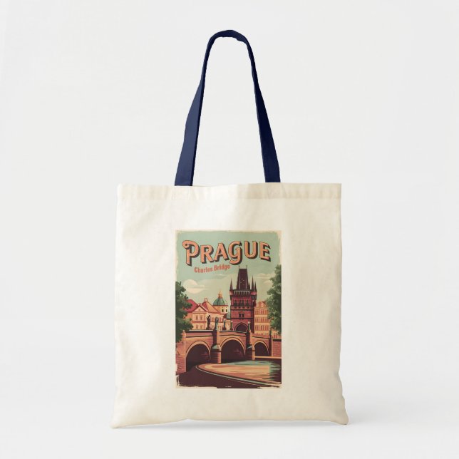 Tote Bag Prague République tchèque Travel Art Vintage (Devant)
