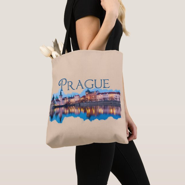 Tote Bag Prague : Skyline du soir (De près)