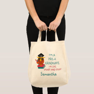 Tote Bag Pré-K Graduate Cute 2023 Owl Funny Graduation Nom