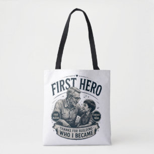 Tote Bag Premier héros ami pour toujours Fête des Pères Vin