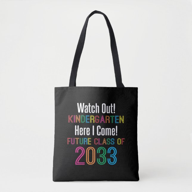 Tote Bag Première journée de maternelle Futur Class 2033 En (Devant)