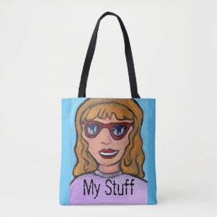Tote Bag Preppy Cartoon Girl Unique Pop Art Ado