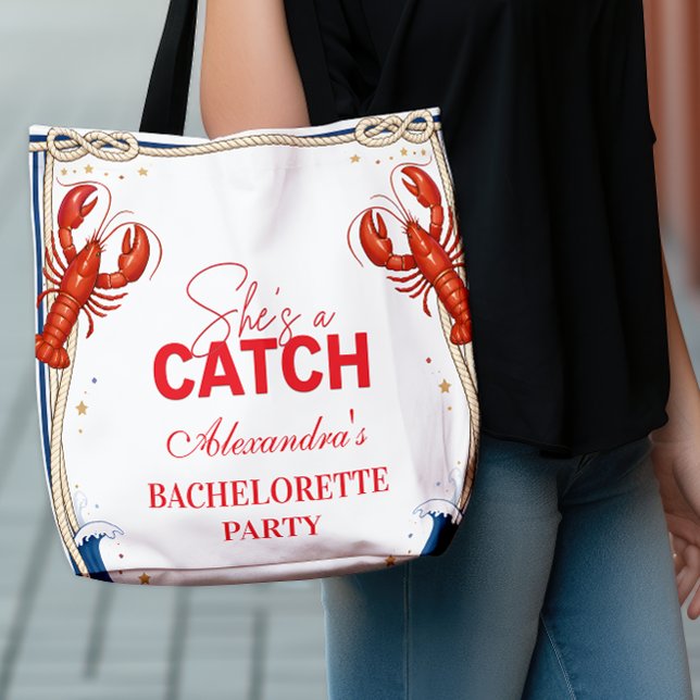 Tote Bag Preppy Lobster Seaside Bachelorette Party (Créateur téléchargé)