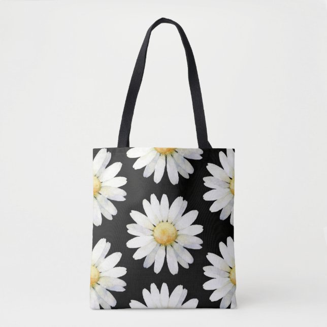 Tote Bag Pretty Purple Dotted Daisy's (Devant)