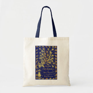 Tote Bag Pride and Prejudice Blue Gold Peacock Book Cover