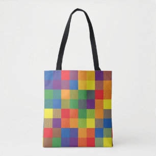 Tote Bag Prière de contrôle de buffle arc-en-ciel Plaid