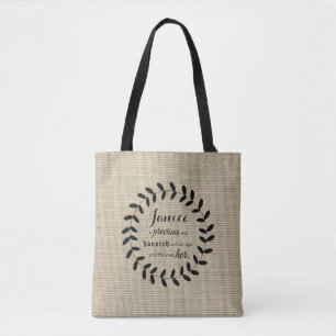 Tote Bag Prière d'Écriture Personalisée Chrétienne Isaïe