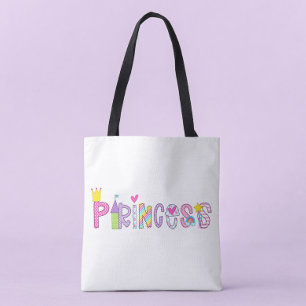 Tote Bag Princesse Alphabet de couleur vive