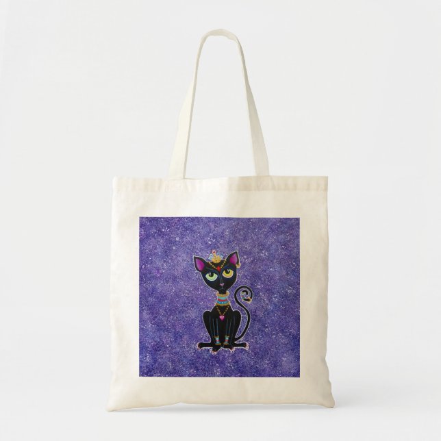 Tote Bag Princesse égyptienne chat noir (Devant)