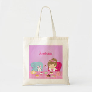 Tote Bag Princesse et thé mignons de lapin pour des filles