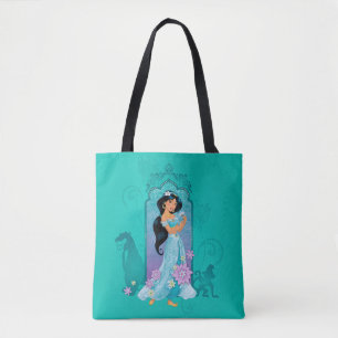 Tote Bag Princesse Jasmine, Rajah et Abu Floral