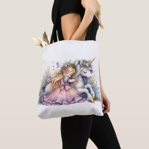 Tote Bag Princesse Licorne Pastel Conte de Fée Fantastique