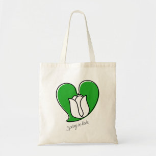 Tote Bag Printemps dans l'amour - Tulipes blanches