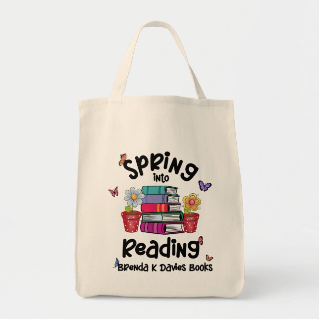 Tote Bag Printemps En Lecture Brenda K Davies Livres (Devant)
