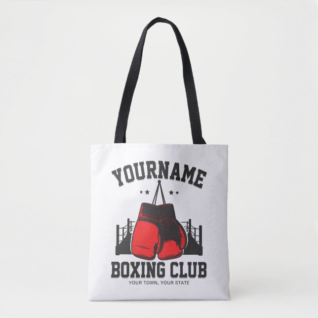 Tote Bag Pro Boxer AJOUTER NOM Gants rouges Boxer Ring Trai (Devant)