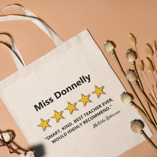 Tote Bag Professeur 5 étoiles Cadeau pour enseignant d'éc