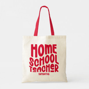 Tote Bag Professeur à domicile Conception de texte rouge