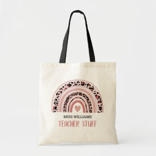 Tote Bag Professeur Boho Arc-en-ciel Empreinte de léopard r
